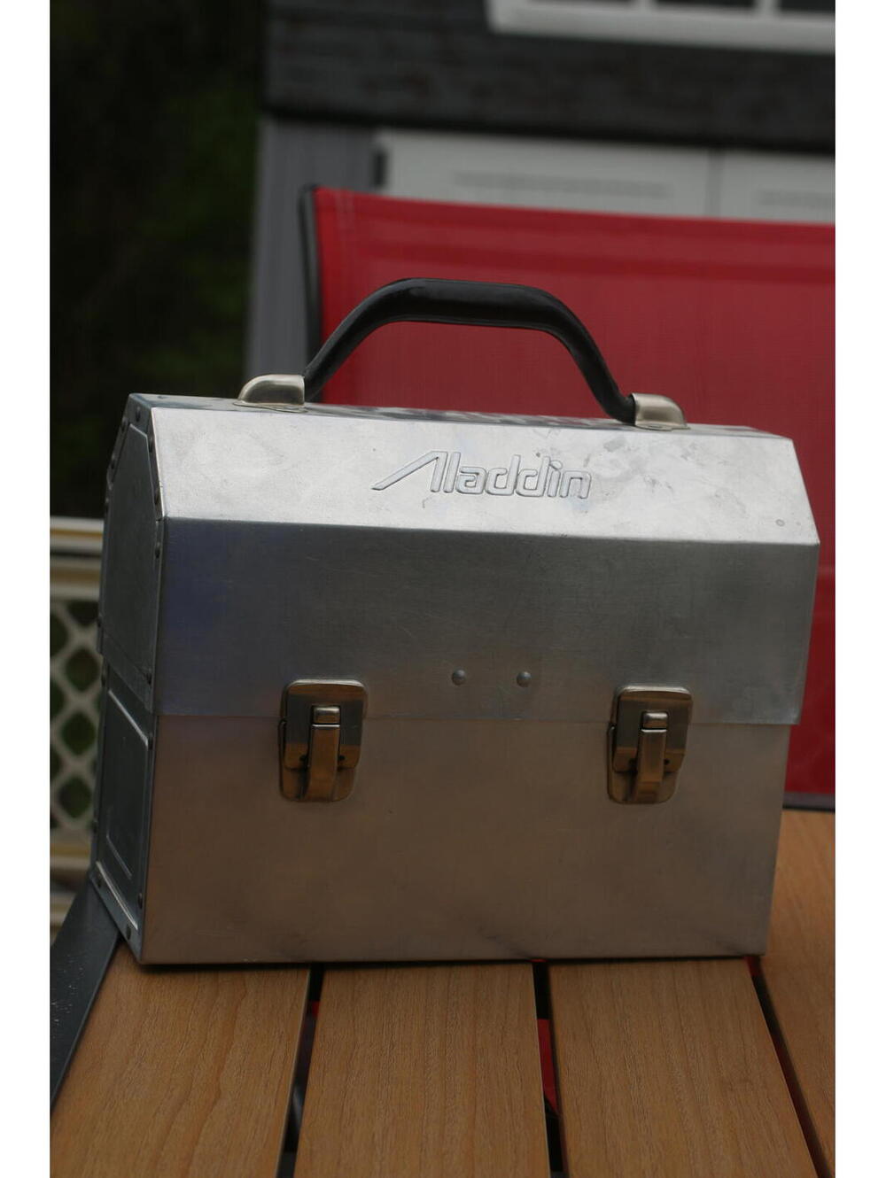 Vintage Aladdin Aluminum Lunch Box Cooler Storage Case G.H. Curry Canada Empty